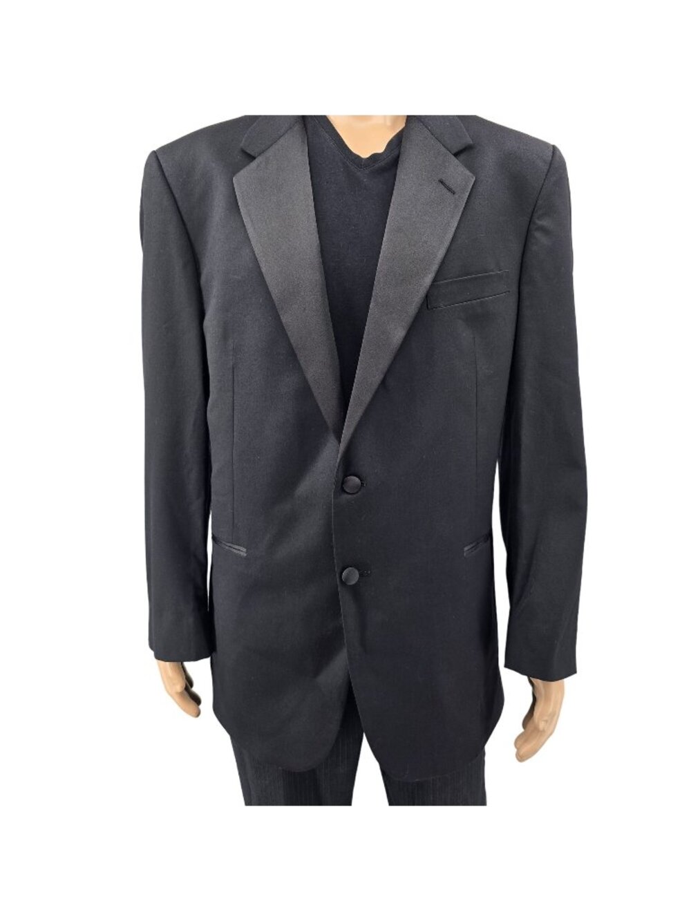 Lubiam Loro Piana Black Two Button Tuxedo Jacket, Men's 44L